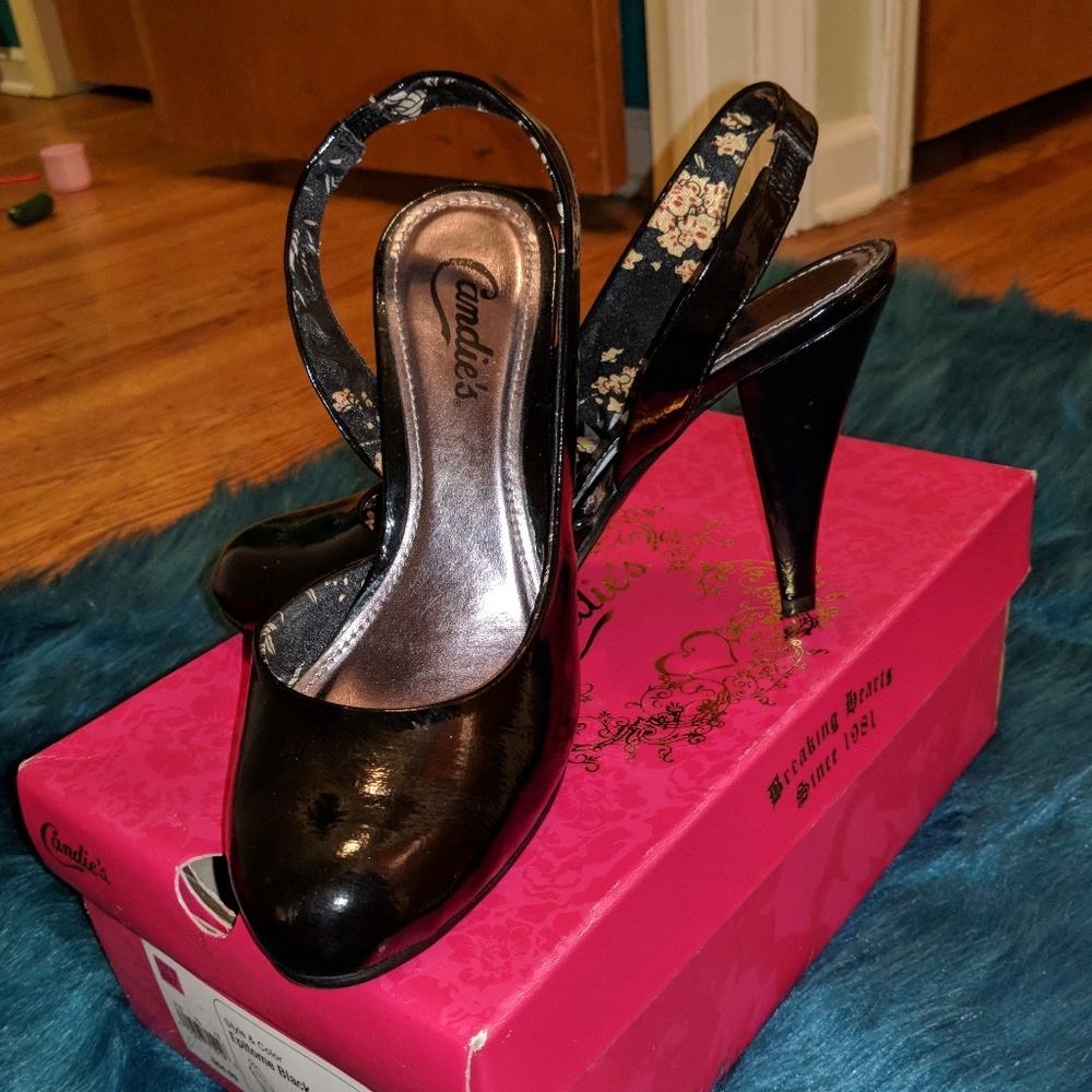 Candies Black Slingbacks